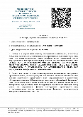 Лицензия ВВТ (Минпромторг России)